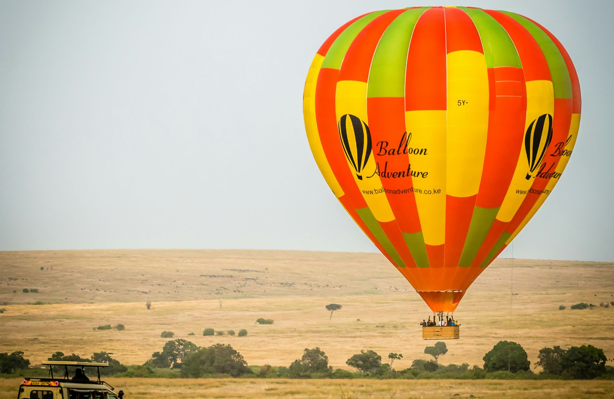 Balloon safari in Africa